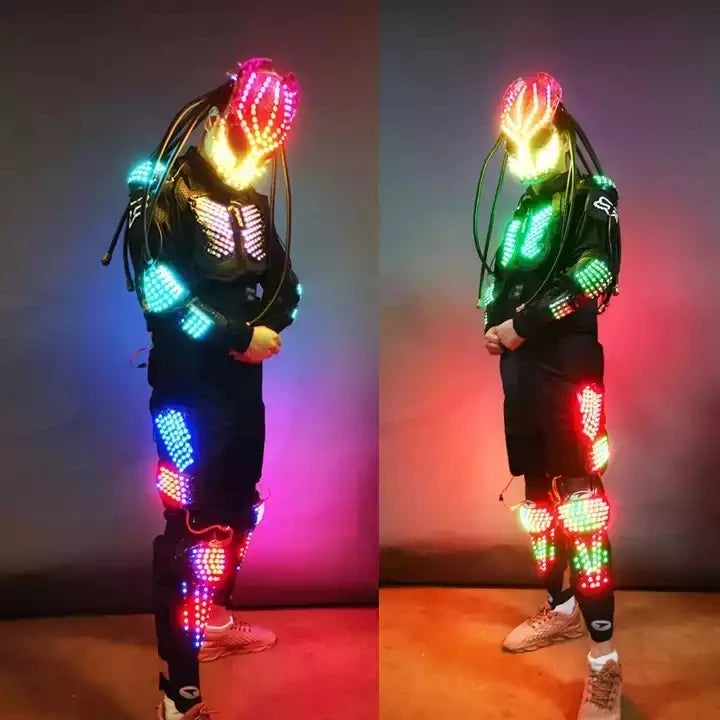 LED Robot Costume Stage Dancer Performance Show Dress LED Iron Soldier Clothing Party Dress