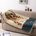 Wholesale Korean Anime tiger Tapestry Yellow Woven Blanket