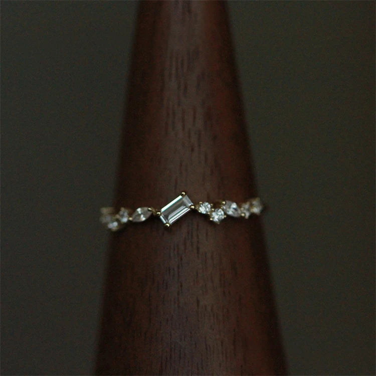 Custom Design Minimalist Jewelry Gold Plated S925 Dainty Ring