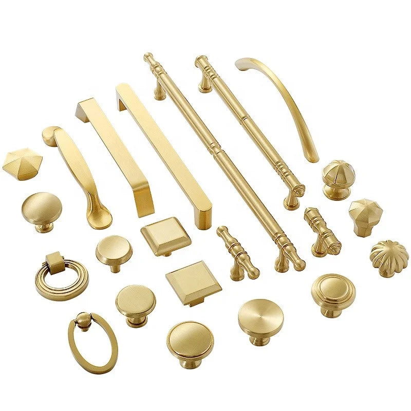 Hot Sale Modern Brushed Brass Gold Kitchen Cabinet Handles and Pulls