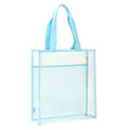 Deli PM312 Blue Transparent Handbag PVC Student Hand-held Book Bag Large-capacity Tutorial Bag File Bag 48pcs Per Carton Set