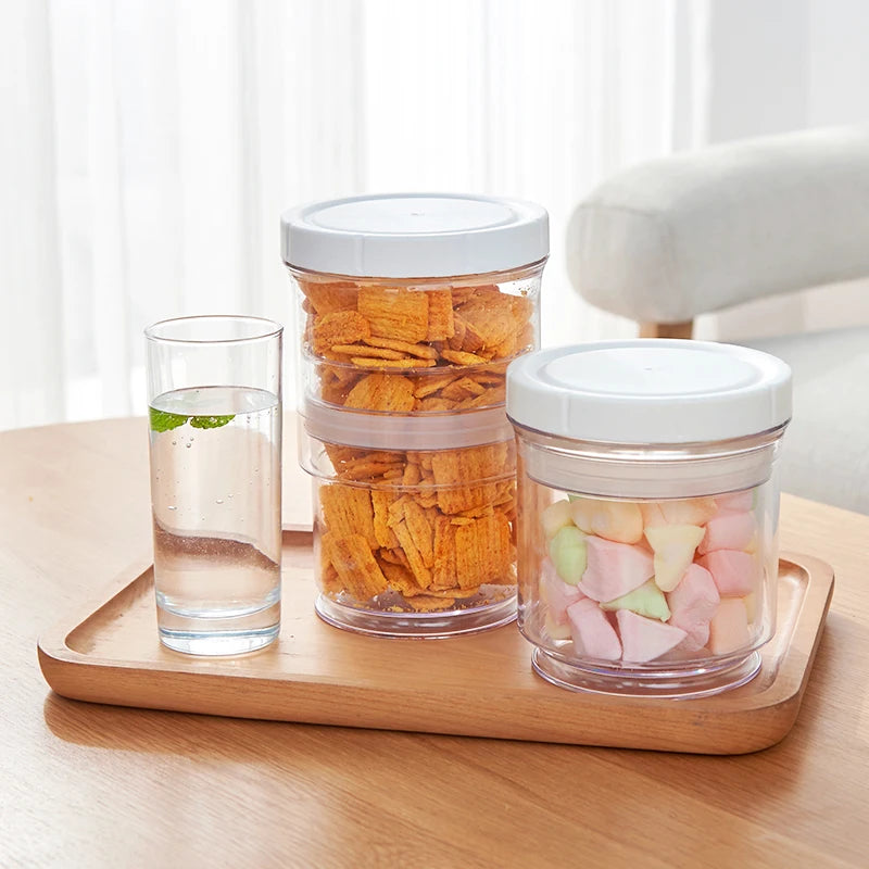Customized Retractable Vacuum-sealed Jar Round Wholesale Kitchen Food Storage Container Moisture-proof Storage Jar With Lid
