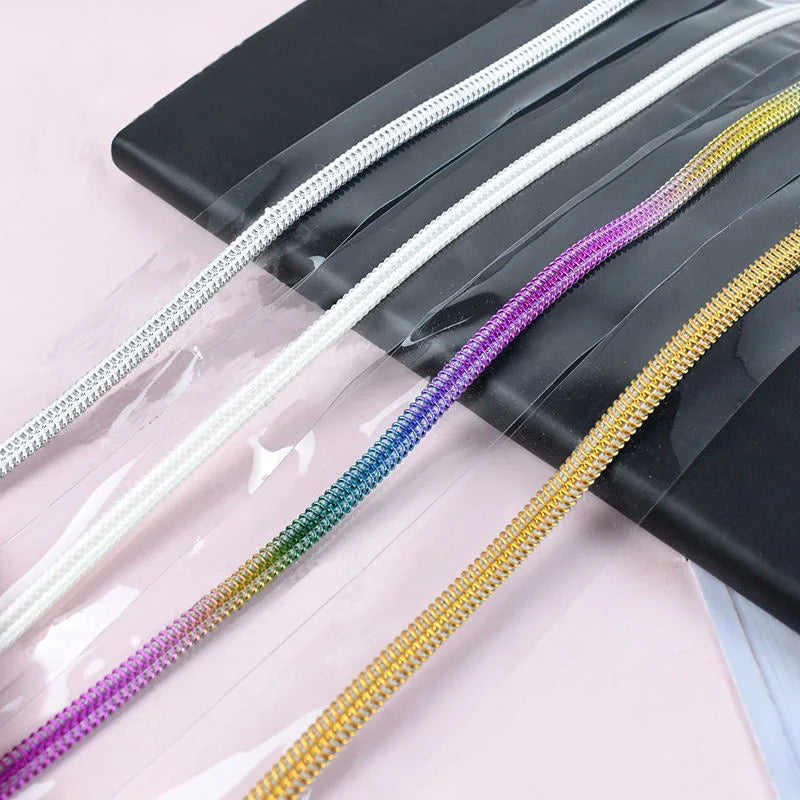 Meetee ZA144 3# 5# Global Bestseller Colorful for Cosmetic Bag Decoration PVC Coil Nylon Zipper