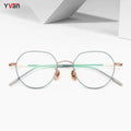 Vintage Titanium Full Rim Eyeglasses Lightweight Unisex Narrow Optical Frame Anti Blue Light Fashion Eyewear