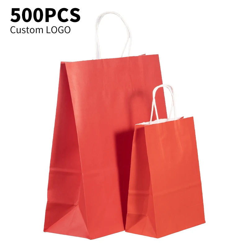 Custom Luxury Kraft Paper Gift Bag Biodegradable Eco-Friendly for Small Business & Shopping Packaging with Personalized Logo