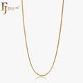 FJ Fallon Fashion Jewelry Round Glossy C Link Chain Plated in 14K Gold Brass Based