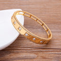 QIKU Fashion Luxury Rhinestone Bangle Jewelry Women Bracelet Copper Zircon Crystal Accessories Charm Gift Wholesale Dropshipping