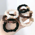 Factory Wholesale High Elastic Hair Scrunchies Basic Hair Accessories with Bear Label Hair Tie for Girl's Ponytail Rubber Band