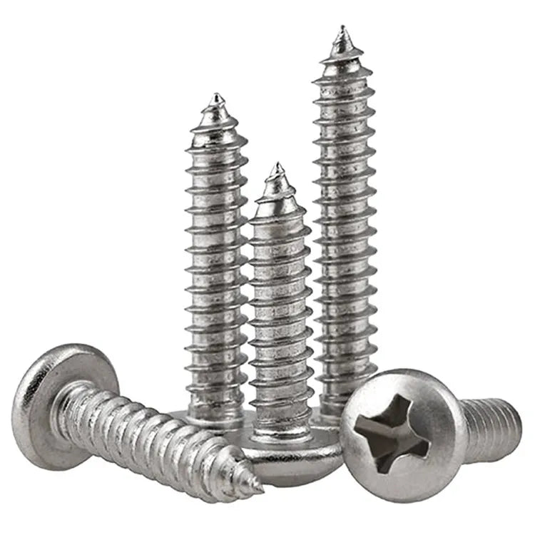 Galvanized Zinc Plated Steel Metric M1-M4 Pan Round Head Self Tapping Screws for Plastic