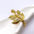 Gold Napkin Ring Leaf Shaped Metal Napkin Ring Holder for Hotel Dinning Decoration