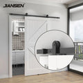 Wholesale 10FT Black Powder Coating Carbon Steel Sliding Rail Door Hardware Double Barn Door Hardware Kits