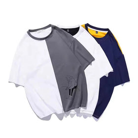 100% Cotton Printed Clothing Factory Custom Color Blocked Summer Tshirt for Men Oversized Tshirt
