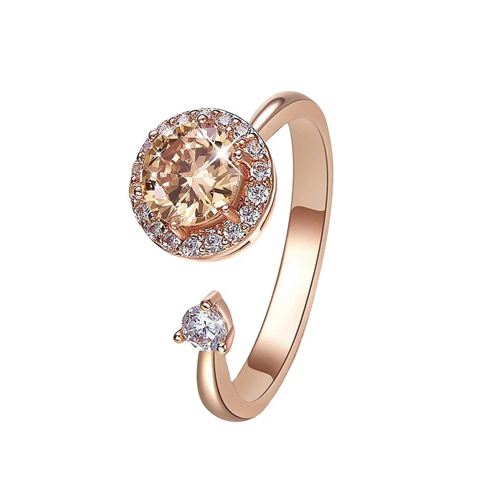 Women's Band Ring Girl's Spin Adjustable Anxiety Ring for Teens Discreet Fidget Ring Relieving Boredom
