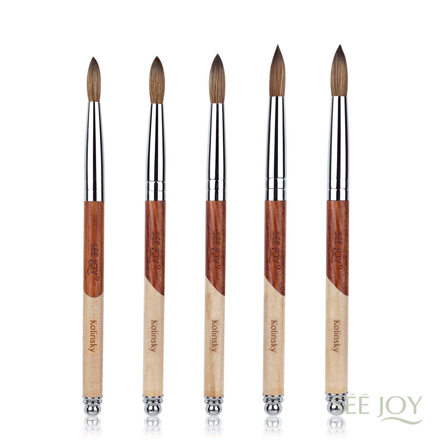 Professional SeeJoy Kolinsky Acrylic Nail Art Brush Wooden Handle 18cm Length 8#-16# Size PVC Tube