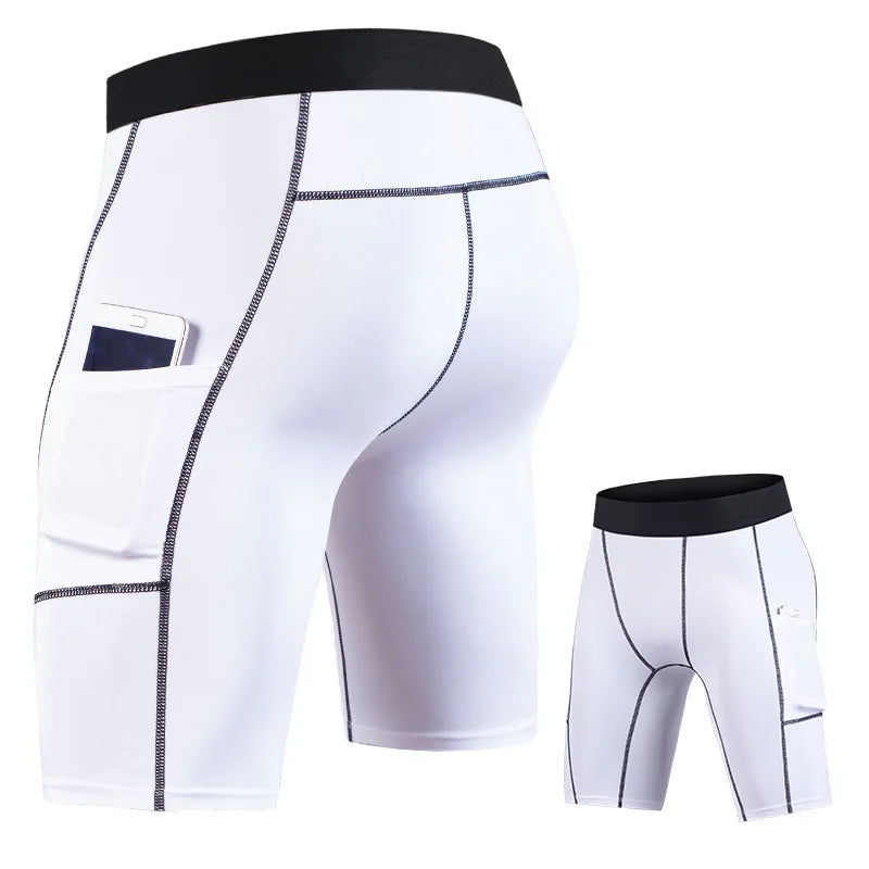 Sports Yoga Shorts Men's Summer High Stretch Speed Dry Tight Pants Sraining Running Fitness Five Quarter Pants