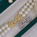 C602 8-9mm 925 Sterling Silver 18K Gold Plated Pearl Clasp for Jewelry Wholesale Metal Cord Ends Clasp Necklace/bracelet Clasp