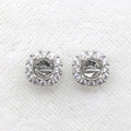 Sterling Silver 4mm/5mm Semi Mount Stud Earrings Empty Support Blank Claws Setting S925 Base Without Center Stone for DIY Inlay