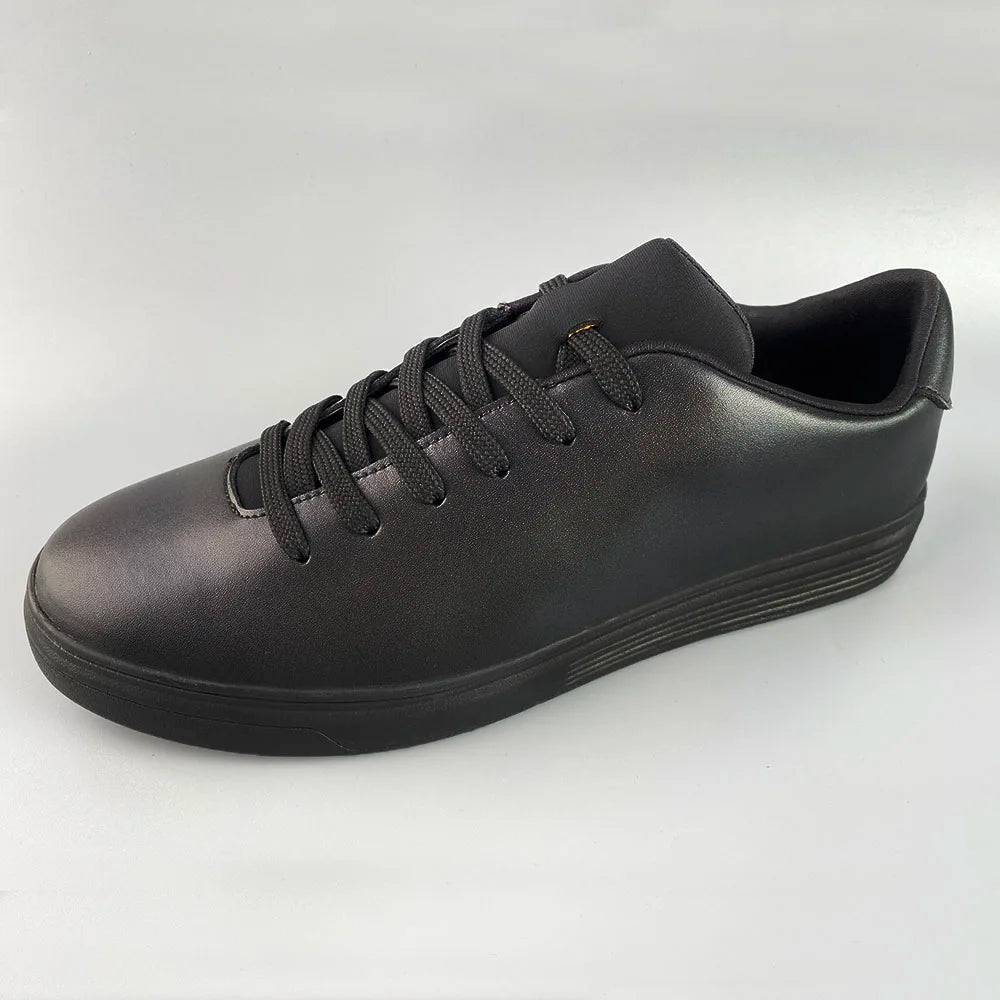 Custom Men's Plus Size Genuine Leather Sneakers Fashion Casual Walking Sport Style Lace-Up Slip Resistant Spring Autumn Winter