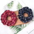 MIO New Autumn and Winter Scrunchies Velvet Large Intestine Hair Ring Checkerboard Elastic Hair Tie for Woman