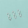 S925 Sterling Silver Infinity Shape Pendant Charm Connector With Double Loop for Necklace Bracelet Jewelry Making