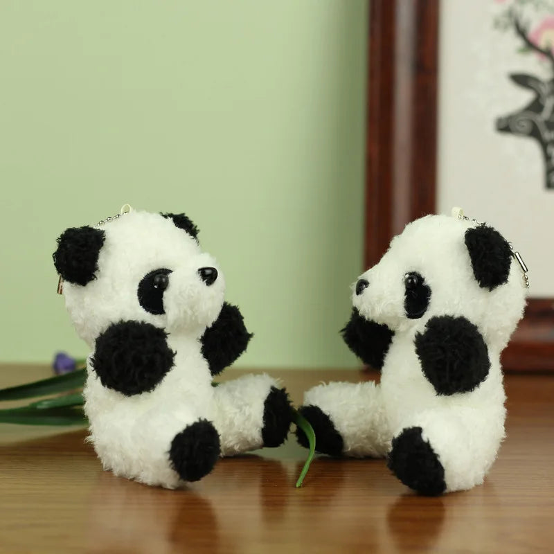 Cute Panda Plush Toy Keychain Cartoon Bag Pendant Accessories Car Key Chains Plush Doll Fashion Charm Gift Small Panda Keychains