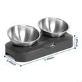 304 Stainless Steel Eco-Friendly Rounded Cat Double Bowl Pet Feeder Kitten Feeding Food Dish & Drinking Water Bowls