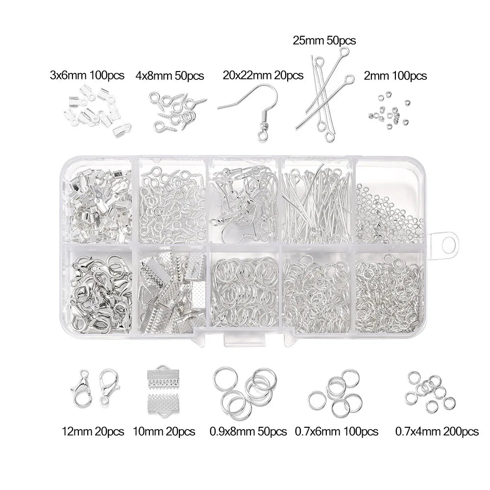 Jewelry DIY Kit Hardware Accessories Material Pack Single Loop Earring Hook Lobster Clasp Bracelet Necklace Making Hand Tools