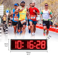 Ganxin 8'' 6 Digits Outdoor Running Timer Led Digital 7 Segment Large Race Timing Pace Clock Multifunction Waterproof Race Timer