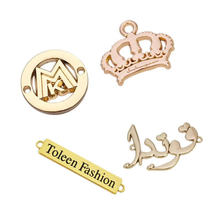 Personalized Engraved Zinc Alloy Name Tags & Custom Brand Logo Labels for Clothing Shoes Bags-Eco-Friendly