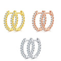 Silver 925 Original  18K Yellow/ Rose Gold Plated Total 1 Ct Brilliant Cut Diamond Test Past Micro D Color Moissanite Earrings