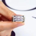 Custom Jewelry MSR-1570 18k Gold Half Eternity Ring Round Lab Grown Diamond Ring
