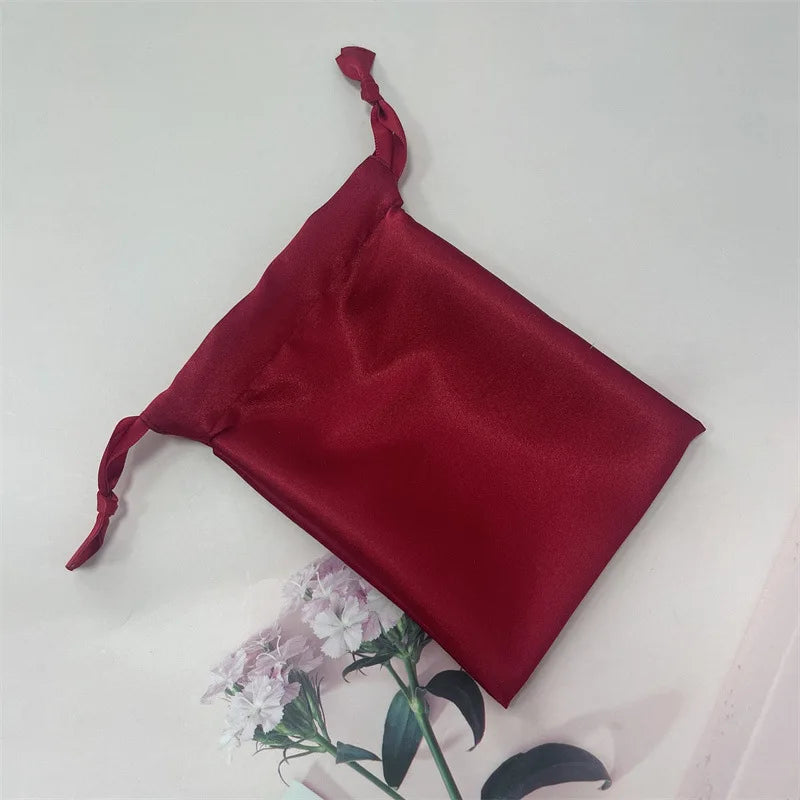 Sleep Mask Storage Bag Mini Christmas Gift Satin Silk Eye Mask Drawstring Pouch