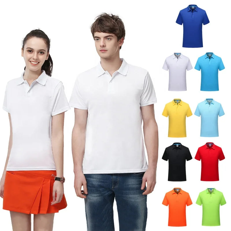 100% Polyester 170 Gsm Unisex Men's Oem logo Custom Plain Blank Men Short Sleeve Polo t Shirt Polo Shirt Golf POLO T-shirt