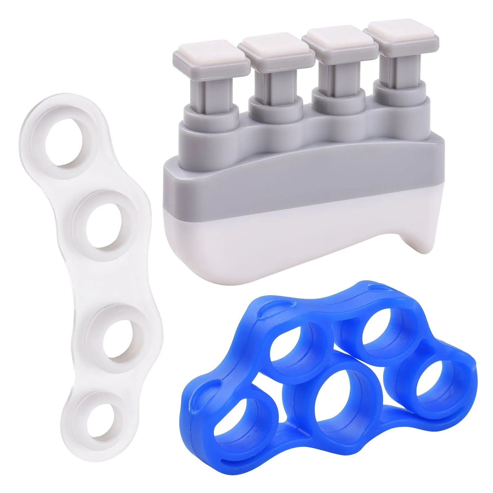 Hand Exerciser Set with Finger Exerciser + Finger Spliter + Silica Gel Tensioner Fingers Exercise Tool for Guitar Violin Piano W