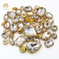 New Arrival 3D White Mixed Shape Sew-on Glass Rhinestones Loose Rhinestones with Lace Claw for DIY