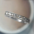 Huitan S925 Trend Rhodium/Gold Plated Hollow Design Imitated Diamond Eternity Band Rings for Women Wedding Rings Sterling Silver