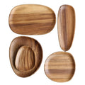 Natural Wood Steak Serving Tray Customized logo Unfinished Round Acacia Wood Dinner Plate