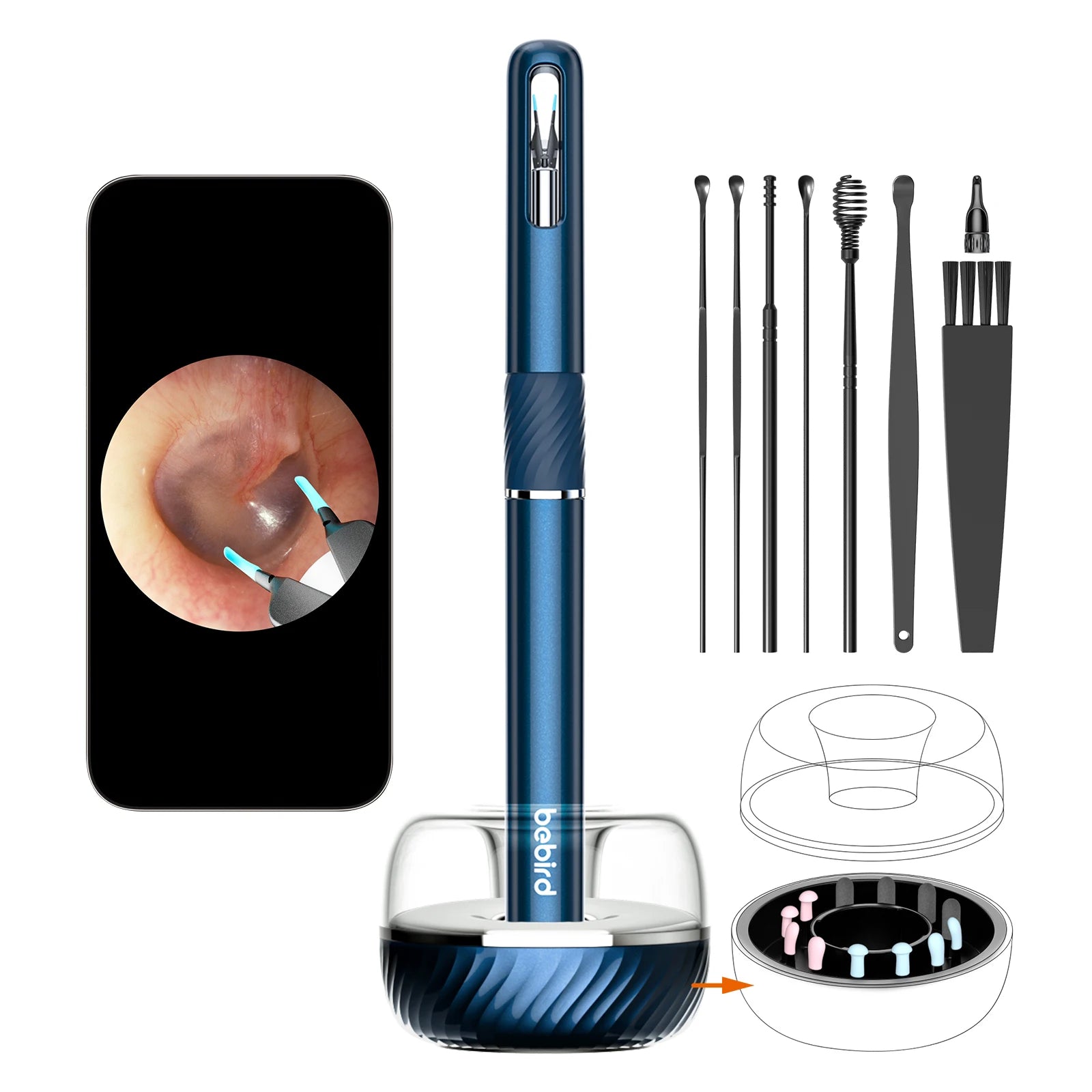 Bebird Note 5 Pro Wifi Ear Cleaning Otoscope Smart Ear Wax Cleaner HD Camera Visual Electric Cleaning Tool Ear Wax Removal