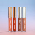 Customized Your Logo Lip Gloss With Silver and Rose Gold Lid Vegan Long Lasting Liquid Lipstick Makeup