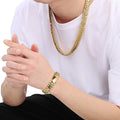 2pcs/set 316 Titanium Steel Polished Keel Necklace Bracelet Men's Buckle Necklace Bracelet Women's Set