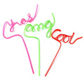 Fashional Novelty Custom Crazy Logo Letter Shape Party Decoration Reusable Straw Crazy Drinking Straw