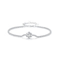 Fine Silver Jewelry Round White Moissanite Bracelet for Women 1 Carat Lab Grown Diamond 925 Sterling Silver Elegant Bracelet