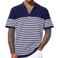 Casual Short Sleeve Knitted  Top Crochet T-shirt Custom Design logo 100% Cotton Polo Shirts With Embroidered Logo