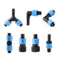 DN16 Drip Irrigation Tape Pipe Locked Connectors 1/2" 3/4" Female Thread Straight Elbow Y Shape Garden Water Connectors