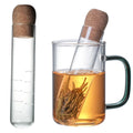 Wholesale Cork Glass Bottle Transparent Tea Strainer Mini Empty Bottle Tea Infuser Tube Brewing Test Tube with Clean Brush