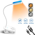 New 2023 wholesales bendable arms eye care Led book light 3 colors adjustable rechargeable mini clip on book reading light lamps