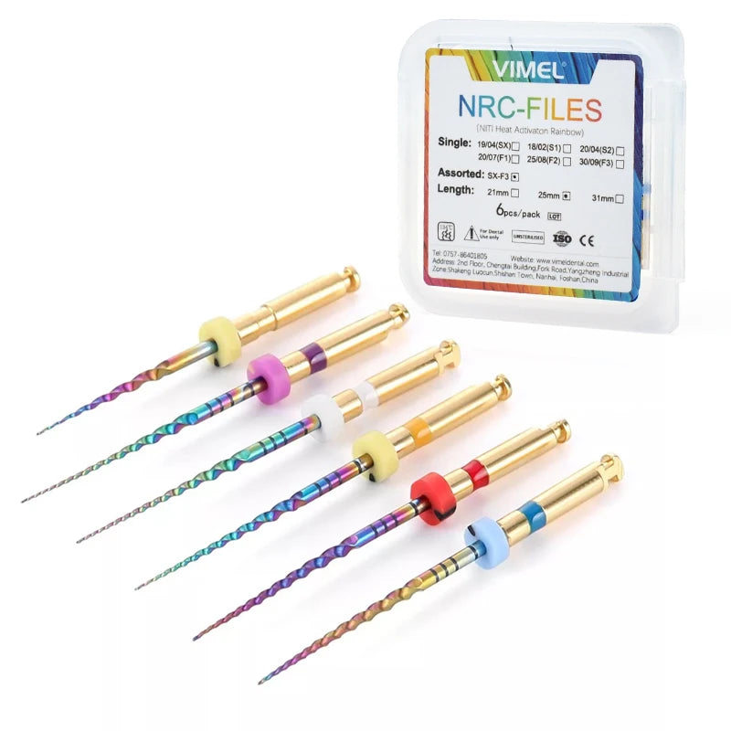 6Pcs Dental Instrument Heat Activation Color Files Endo File Engine Use Rotary Files Endondontic Root canal NITI Dentist  Tool