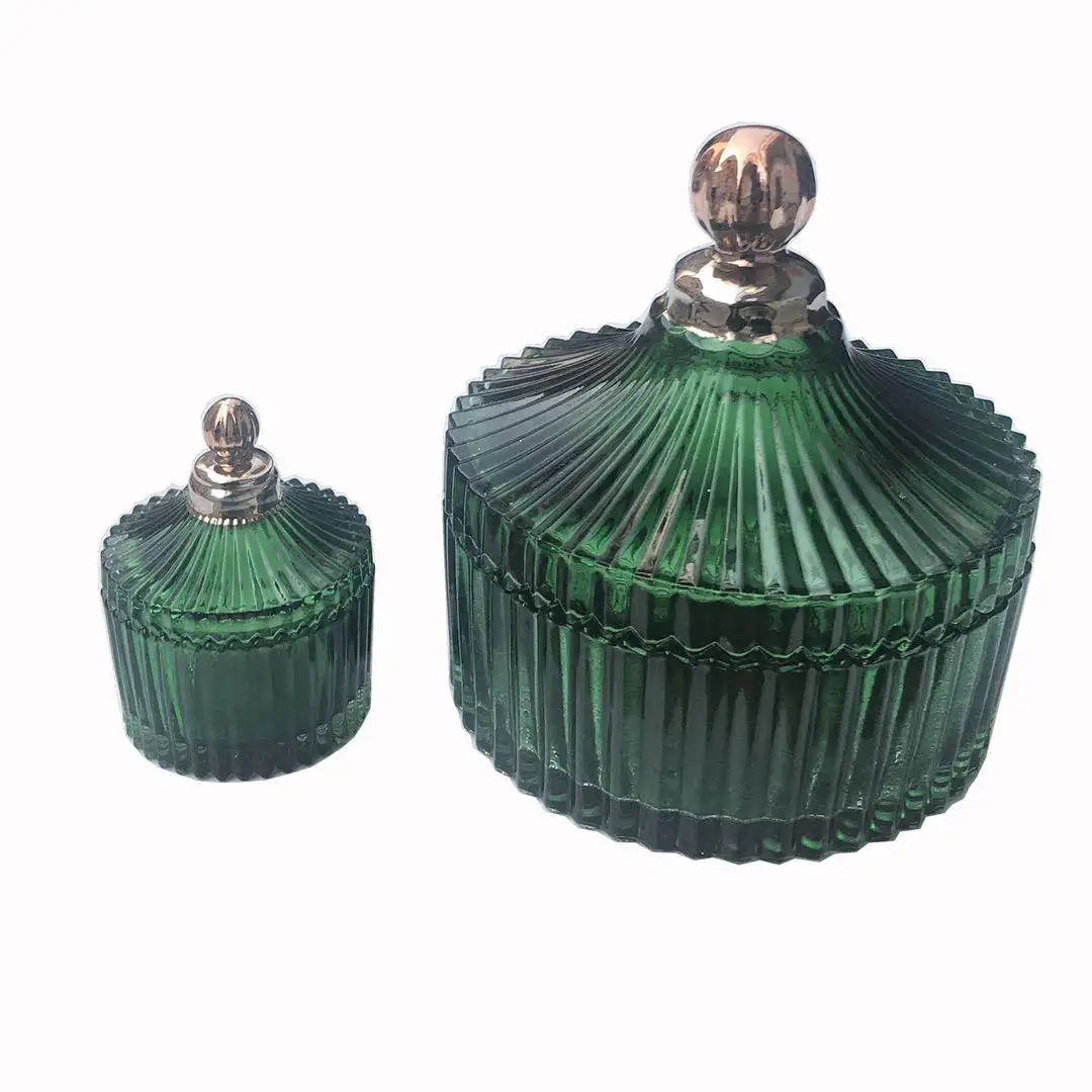 Wholesale Green Frosted Glass Jar and Metal Food Container with Spray Technique for Kitchen & Camping Use Factory Direct Sale