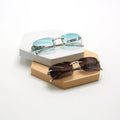 Uv Protection Glasses Retro Square Metal Rimless Sun Glasses Vintage Custom Logo Women Sunglasses Men 2023 Gafas