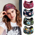 New Wide Headbands Vintage Knot Elastic Turban Head Wrap for Women Girls Cotton Soft Bandana Hair Accessories